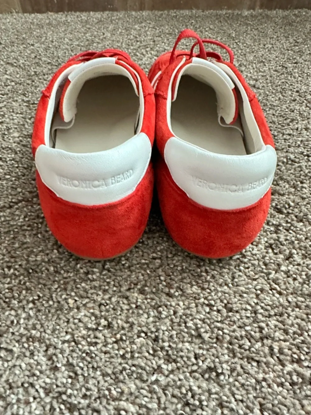 Veronica Beard Riviera Red Suede 7 Like New Retro Streetwear